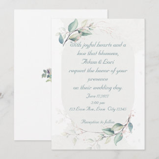 Elegant Botanical Love Wedding Invitation