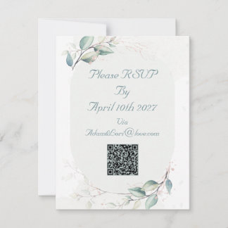 Elegant Botanical Love Wedding RSVP Card