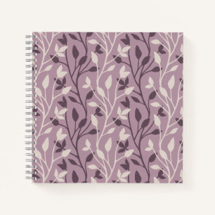 Elegant Botanical Mauve Leaf Chic Notebook