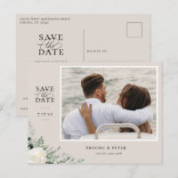 Elegant Botanical Misty Pink Save The Date
