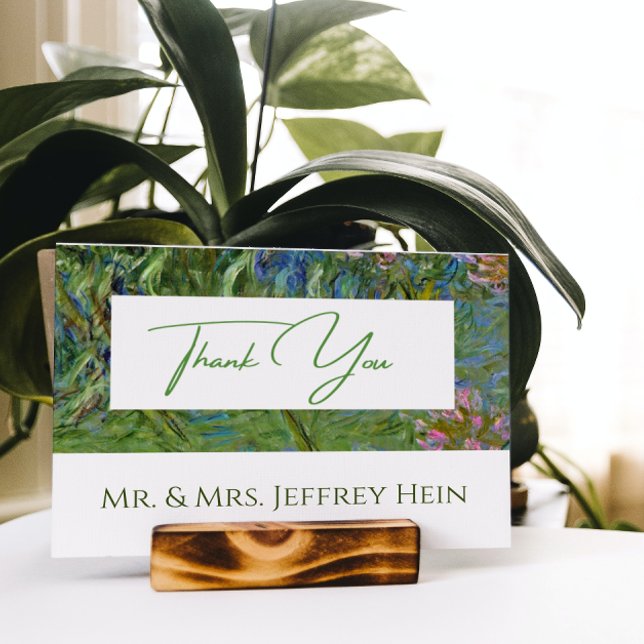 Elegant Botanical Monet Waterlilies Wedding Postcard (Creator Uploaded)