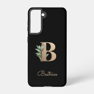 Elegant Botanical Monogram Gold Letter B Samsung Galaxy Case