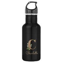 Elegant Botanical Monogram Gold Letter C 