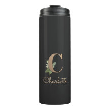 Elegant Botanical Monogram Gold Letter C 