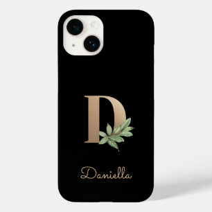 Elegant Botanical Monogram Gold Letter D Case-Mate iPhone 14 Case