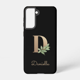 Elegant Botanical Monogram Gold Letter D Samsung Galaxy Case