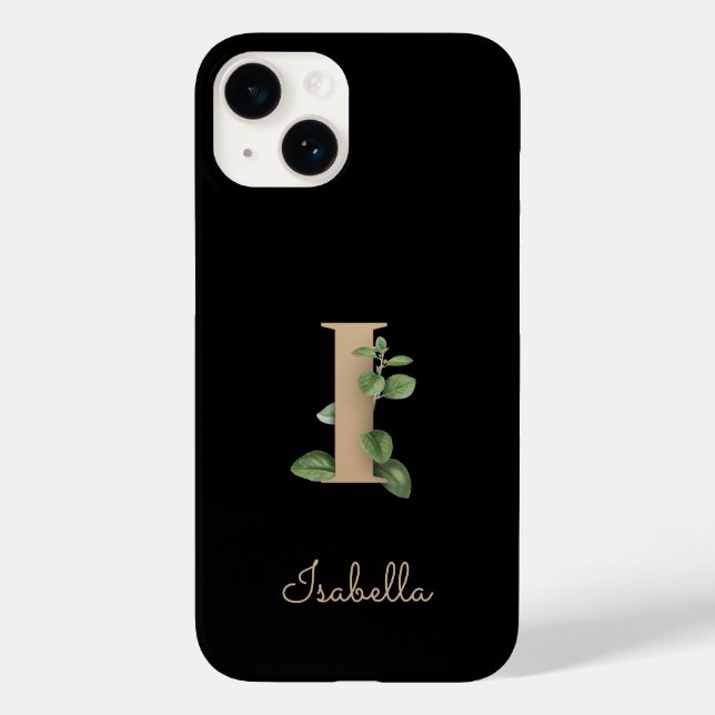 Elegant Botanical Monogram Gold Letter I Case-Mate iPhone Case (Back)