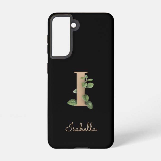 Elegant Botanical Monogram Gold Letter I Samsung Galaxy S21 Case (Back)