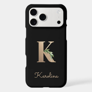 Elegant Botanical Monogram Gold Letter K