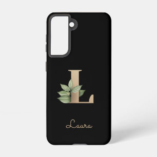 Elegant Botanical Monogram Gold Letter L Samsung Galaxy Case