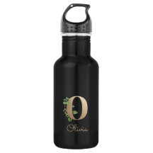 Elegant Botanical Monogram Gold Letter O 