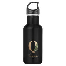 Elegant Botanical Monogram Gold Letter Q 