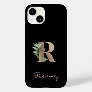 Elegant Botanical Monogram Gold Letter R Case-Mate iPhone 14 Case