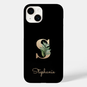 Elegant Botanical Monogram Gold Letter S Case-Mate iPhone 14 Case