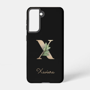 Elegant Botanical Monogram Gold Letter X Samsung Galaxy Case