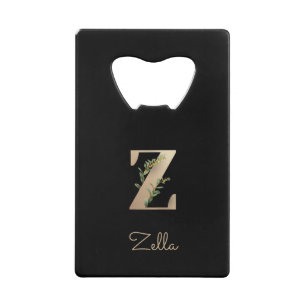 Elegant Botanical Monogram Gold Letter Z 