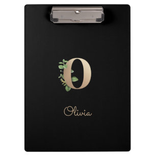 Elegant Botanical Monogram Letter O Clipboard