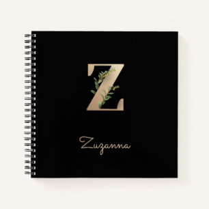 Elegant Botanical Monogram Letter Z  Notebook