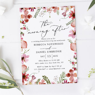 Elegant Botanical Morning After Wedding Brunch  Invitation