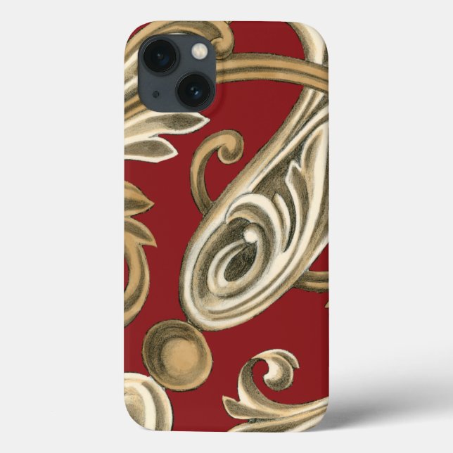 Elegant Botanical Motif with Tan Foliage Case-Mate iPhone Case (Back)