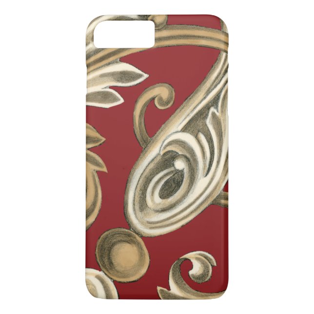 Elegant Botanical Motif with Tan Foliage Case-Mate iPhone Case (Back)