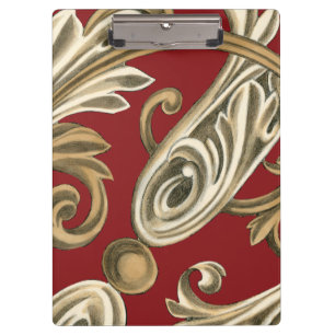 Elegant Botanical Motif with Tan Foliage Clipboard