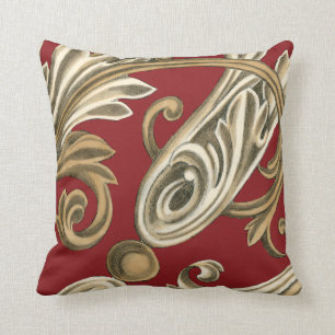 Elegant Botanical Motif with Tan Foliage Cushion