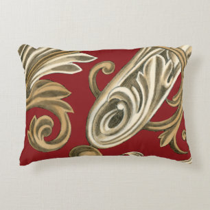 Elegant Botanical Motif with Tan Foliage Decorative Cushion