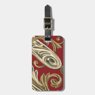 Elegant Botanical Motif with Tan Foliage Luggage Tag