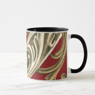 Elegant Botanical Motif with Tan Foliage Mug