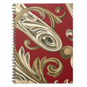 Elegant Botanical Motif with Tan Foliage Notebook