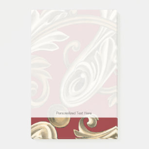Elegant Botanical Motif with Tan Foliage Post-it Notes
