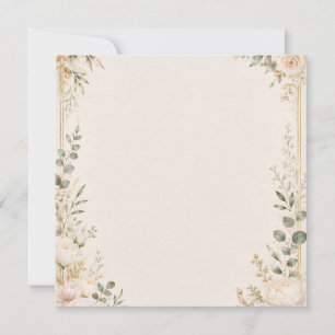 Elegant Botanical on Vintage Handmade Paper Announcement