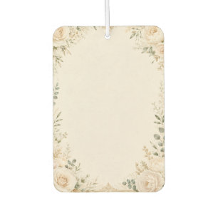 Elegant Botanical on Vintage Handmade Paper Car Air Freshener