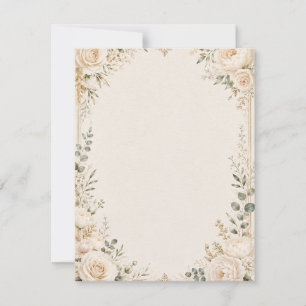 Elegant Botanical on Vintage Handmade Paper RSVP Card
