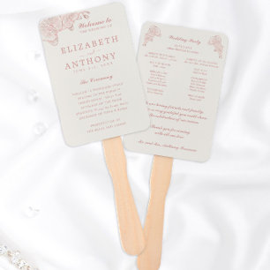 Elegant Botanical Orchid Wedding Program Fan Set