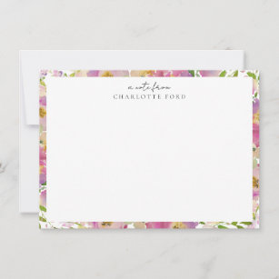 Elegant Botanical Pastel Blush Pink Floral Frame Card