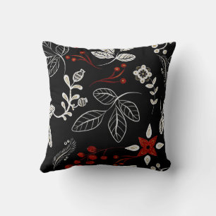 Elegant botanical pattern cushion