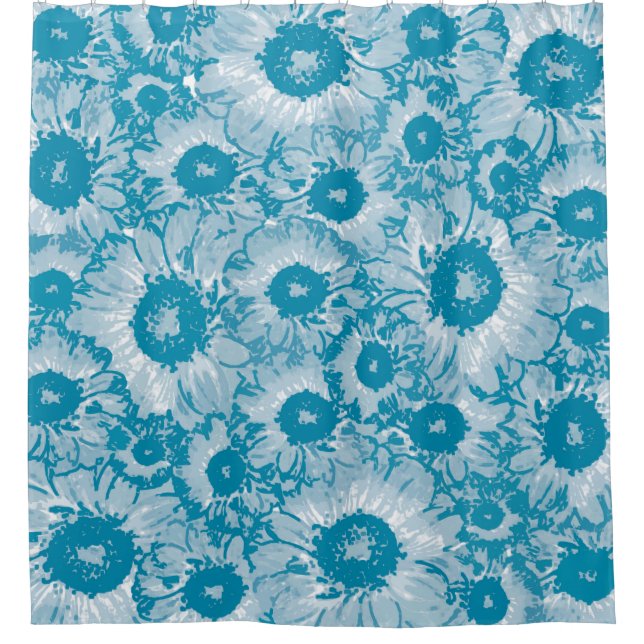 Elegant Botanical Pattern Shower Curtain (Front)