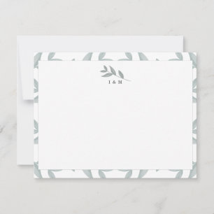 Elegant Botanical Personalised Monogram Stationery Card