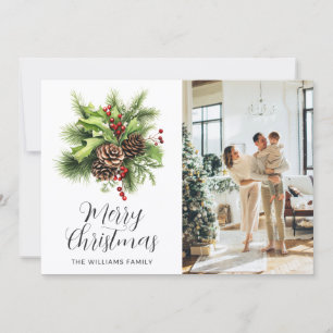 Elegant Botanical Photo Christmas Card