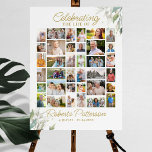 Elegant Botanical Photo Collage Funeral Welcome  Poster<br><div class="desc">This beautiful memorial poster is perfect for greeting family and friends as they enter your loved one's celebration of life. The design features 36 various shaped photos framed by elegant botanical greenery and text that reads "Celebrating the life of". (You can change this text and colours - so easy to...</div>