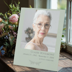 Elegant Botanical Photo Funeral Pedestal Sign