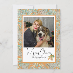 Elegant Botanical photo vtg Christmas Desert sand Holiday Card