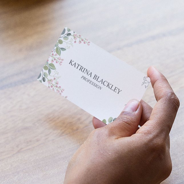 Elegant Botanical Pink Blossom Business Card (Creator Uploaded)