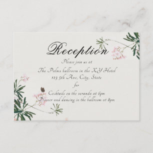 Elegant Botanical Pink Blossom with Butterfly Enclosure Card