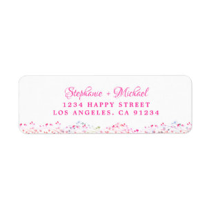Elegant Botanical Pink Greenery leaves Return Address Label