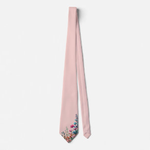 Elegant Botanical Placement Print Tie