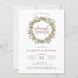Elegant Botanical Rehearsal Dinner Invitation