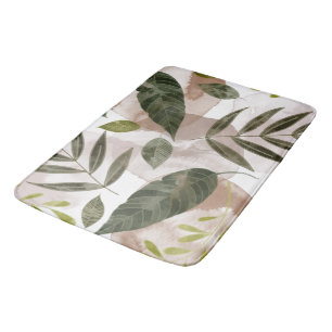 Elegant Botanical Safari Leaves Bath Mat